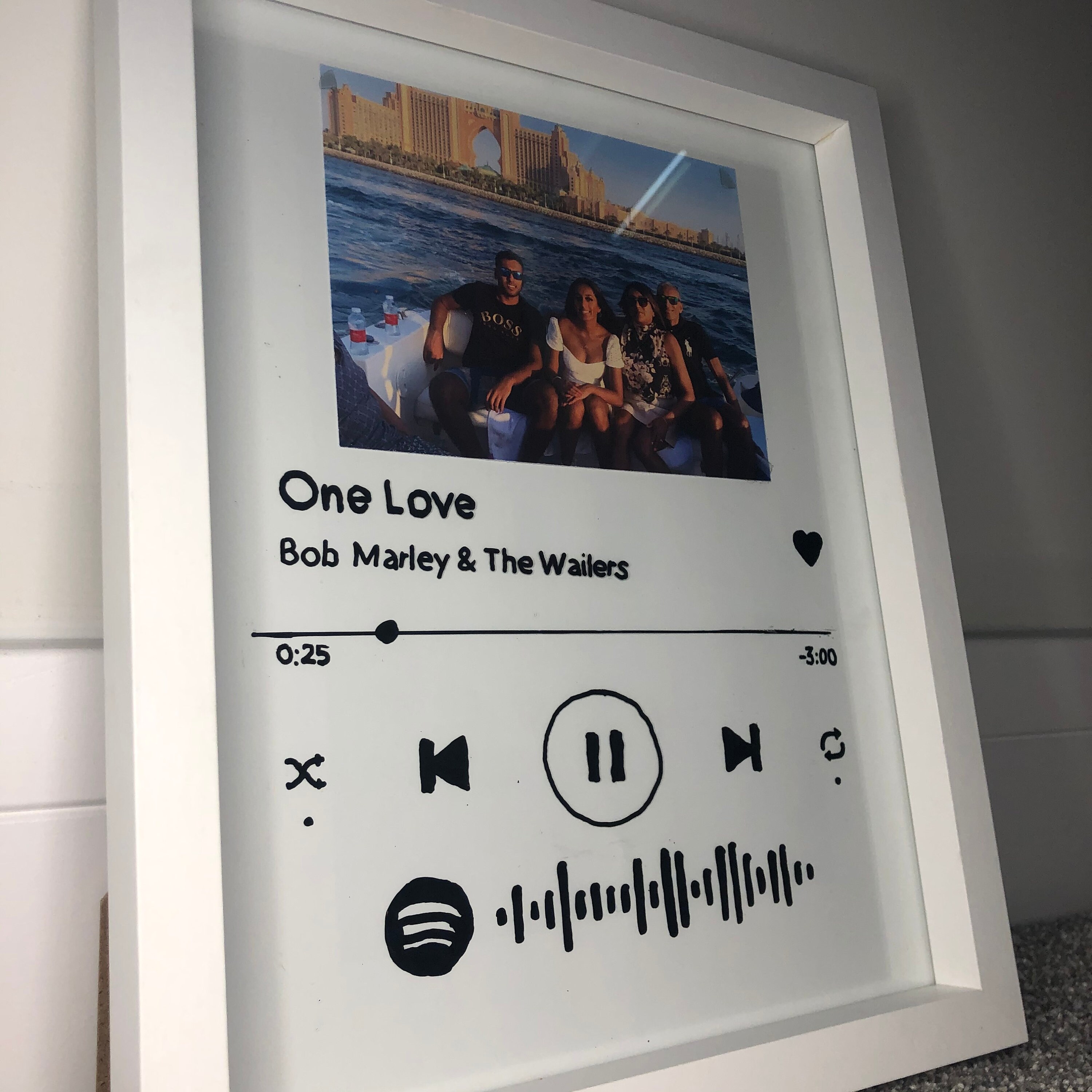 Spotify Glass Frame Large Spotify Glass CUSTOMISABLE TOO Etsy