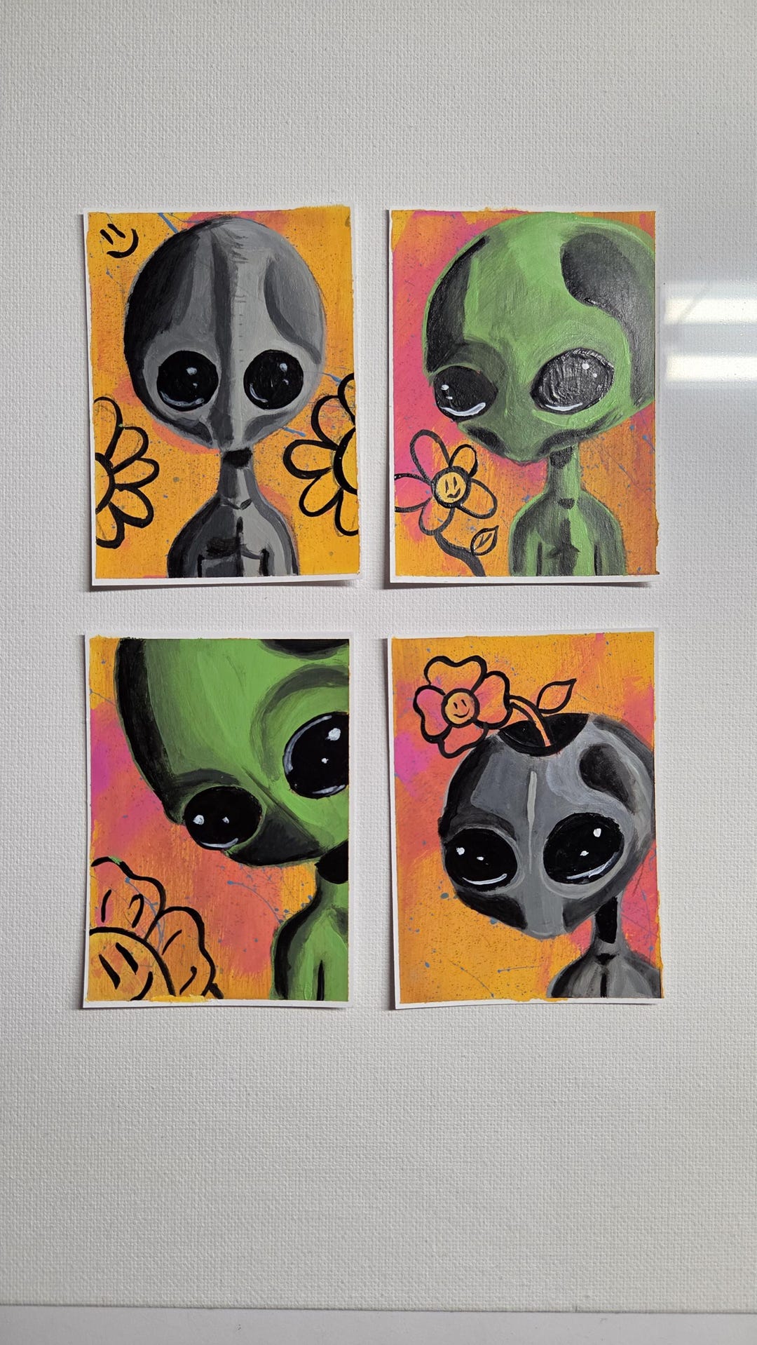 Aceo,s Alien Artist Trading Cards by Starlit. Rudi Editions. Acrylic ...