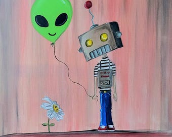 Emo Robot Alien Art Print