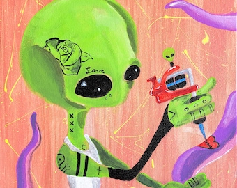 Alien tattoo-kunstafdruk