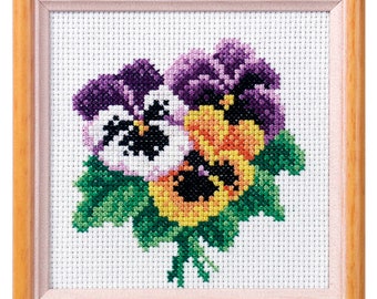 Orchidea Cross Stitch Kit with Printed Aida Floral / Flowers