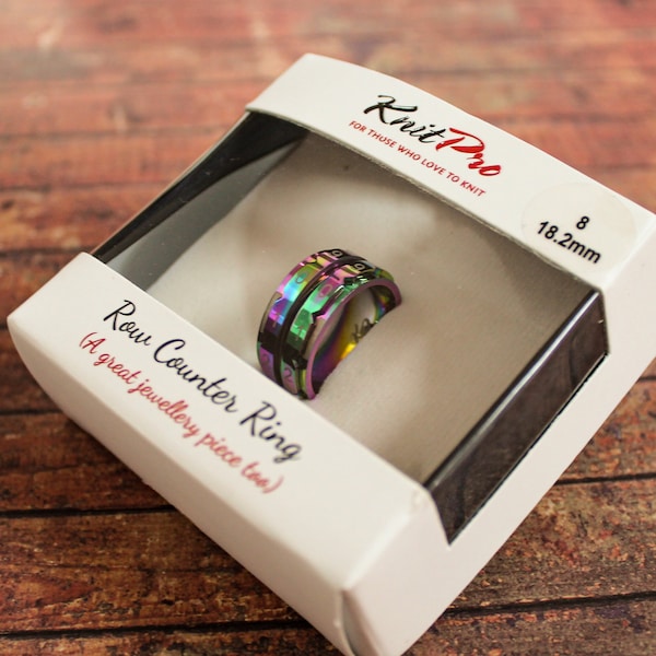 KnitPro Row Counter Ring Rainbow & Black