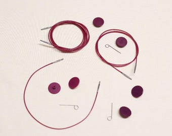 KnitPro Interchangeable Knitting Cables - Brown & Purple