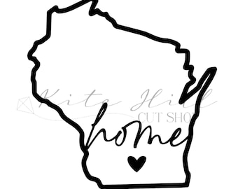 INSTANT DOWNLOAD Wisconsin Home svg, png, dxf Cut File, Silhouette and Cricut Cutting Machines, WI Car Decal, Wisconsin Cut File