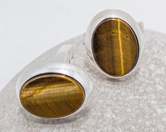 Tiger's Eye & 925 carat Silver Cufflink