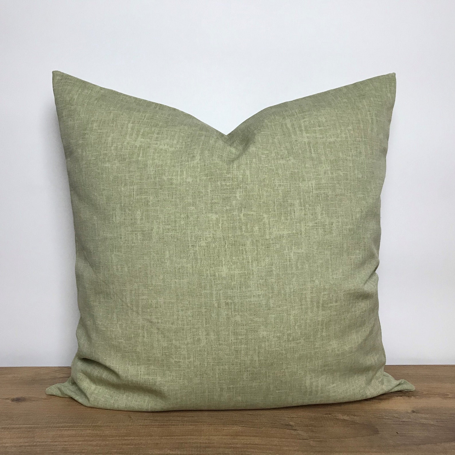 Olive Green Linen Pillow Cover Neutral Sage Green Modern Etsy