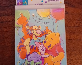 Pooh invitations 8 cards and envelopes new birthday party or baby shower