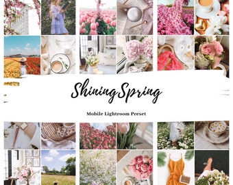 6 SHINING SPRING Lightroom Presets Mobile, Blogger Presets, Natural Presets