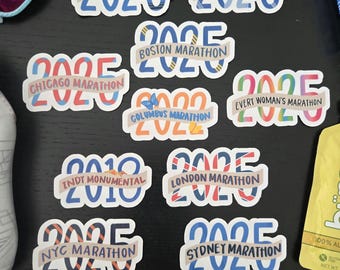 Custom Race Painted Banner Waterproof Sticker // Runners Half Marathoners Trail Marathoners Ultra Marathoners Half Fanatics Marathon Maniacs