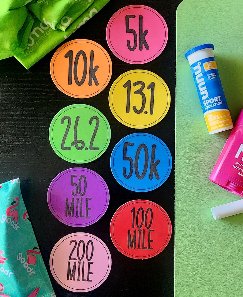 Running Milestone Waterproof Sticker // Runners Half Marathoners ...