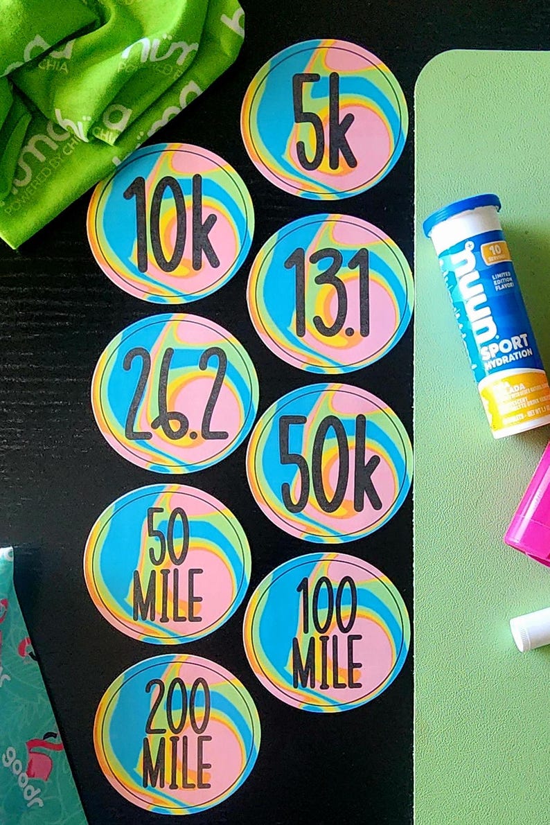 Running Milestone Waterproof Sticker // Runners Half Marathoners ...