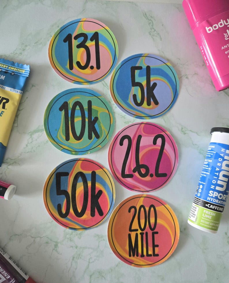 Running Milestone Waterproof Sticker // Runners Half Marathoners ...