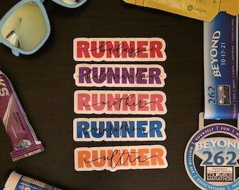 Runner Waterproof Sticker // Runners Half Marathoners Marathoners Trail Marathoners Ultra Marathoners Half Fanatics Marathon Maniacs