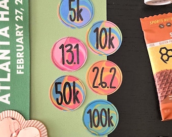 Mini Running Milestone Waterproof Sticker //  Runners Half Marathoners Marathoners Trail Marathoners Ultra Marathoners Half Fanatics Maniacs