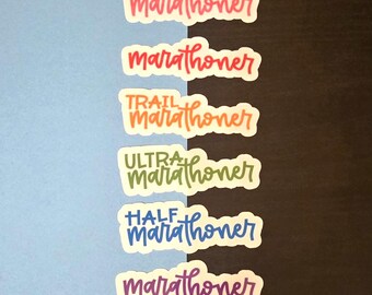 Marathon Runner Waterproof Sticker // Runners Half Marathoners Marathoners Trail Marathoners Ultra Marathoners Half Fanatics Marathon Maniac