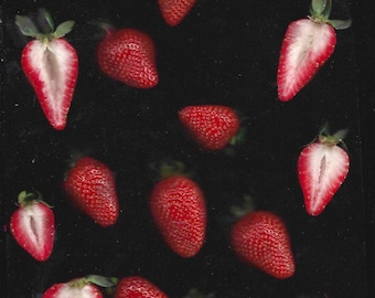 Photography Art Prints, “Floating Strawberries” by Artist Zadeh