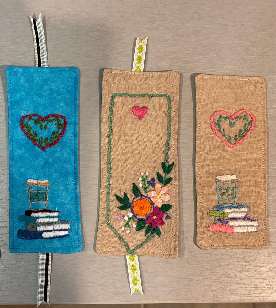 Handmade Embroidered Bookmark - Etsy
