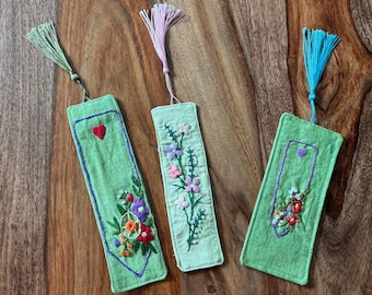 Hand embroidered bookmark