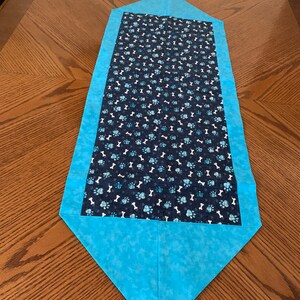Handmade pawprint/dog bone table runner