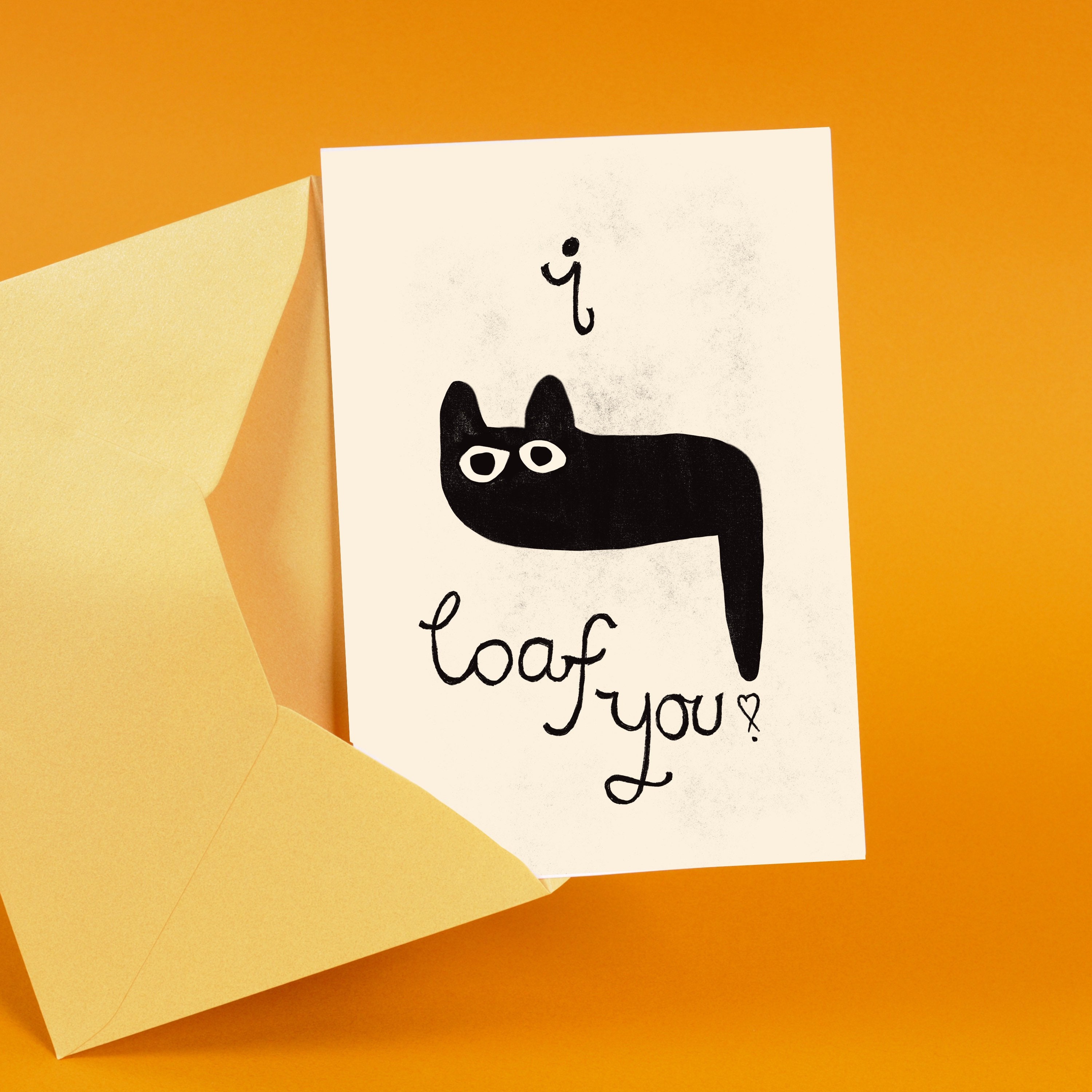 I LOAF You Cat Lovers Greetings Card I love You Gift Black Etsy