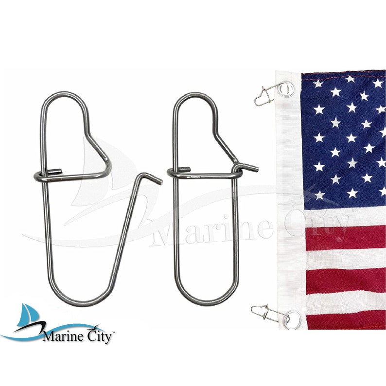 Marine City Stainless Steel Antenna Flag Clips Marine Boat Etsy