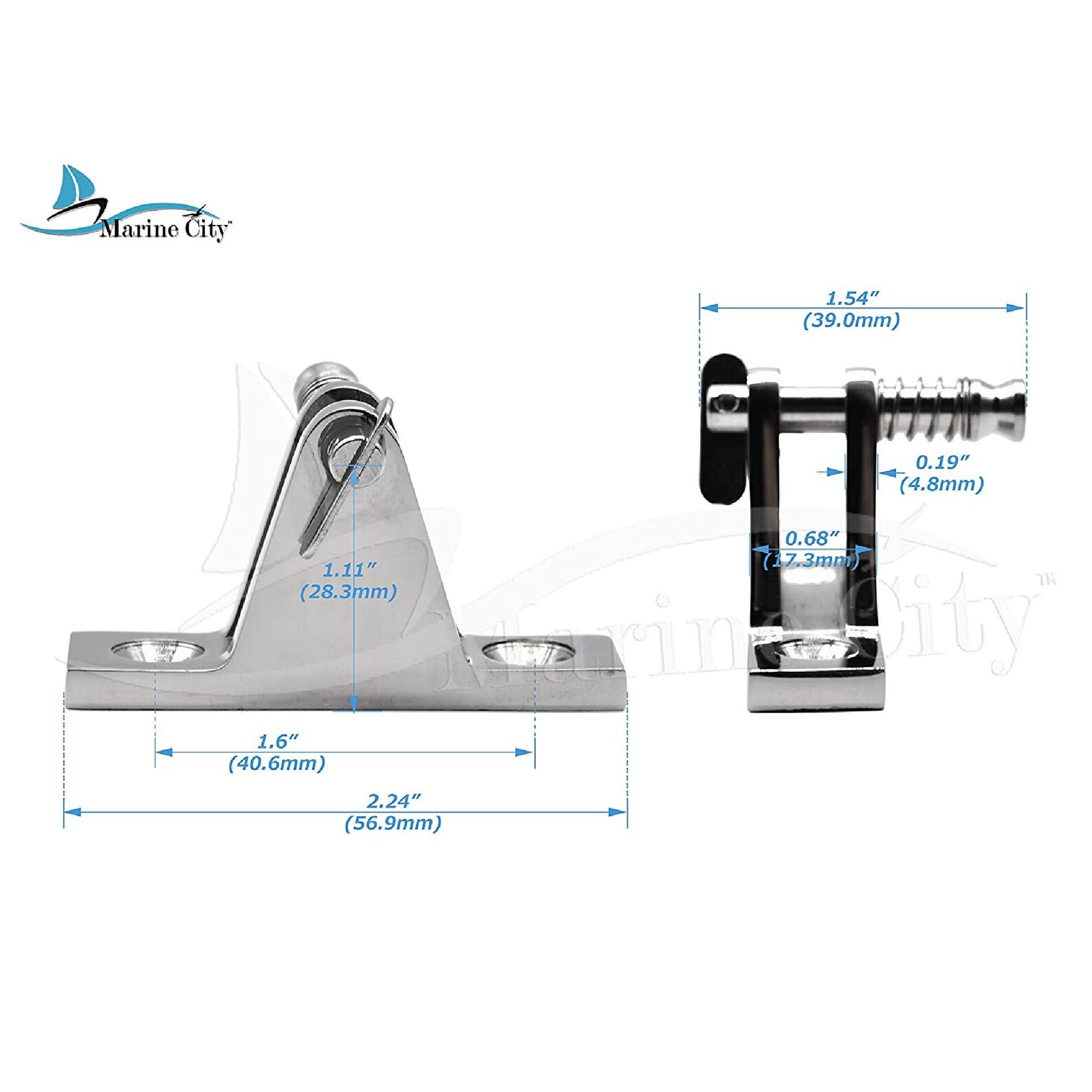 Marine City 316 Stainless Steel Bimini Top Deck Hinges 90 Etsy