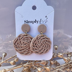 Woven Clay Earrings | Handmade polymer clay earrings | lightweight | boho earrings