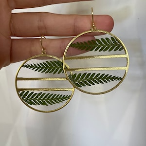 Pendientes de helecho doble