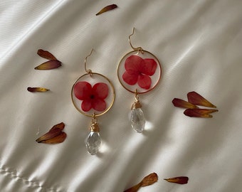 Hydrangea earrings, flower earrings