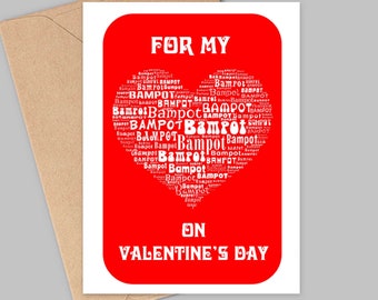 Printable Valentine Cards/Prints, 2 Funny Scottish Bampot Heart Designs, PDF, INSTANT DOWNLOAD