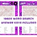 Printable Word Search Puzzles, 1960s, Music, Film &amp; TV, 2 Pdfs, Answer ...