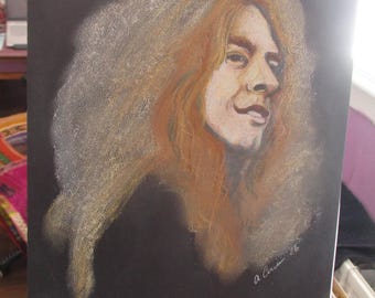 Robert Plant Pastel Sketch, A4 Size, Original Artwork, Hand-Drawn