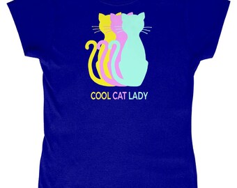 Retro Cat Lady T-Shirt: 50s Style Felines