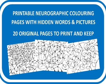 Printable Neurographic Colouring Pages With Hidden Words & Pictures