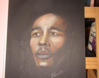 Pastel Sketch Of Bob Marley, A4 Size, Original Artwork, Hand-Drawn