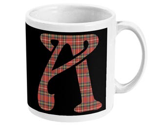Tartan Initial Mug, Personalized For You