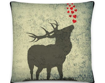 Scottish Stag Banksy Style Pillow/Cushion, 2 Sizes Available