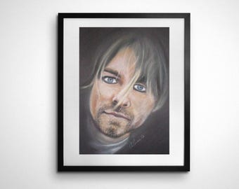 Three Printable Pastel Drawings, Kurt Cobain, Bob Marley & Robert Plant, Digital Download, PNG Files