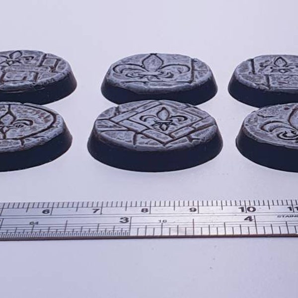 32mm x 10 Resin Bases, sisters battle, sororitas, ruined sanctuary, inquisition 40k,