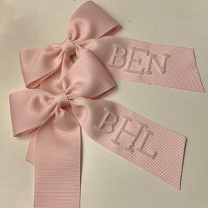 Beaded 3 Letter Initial Hand Embroidered Bow