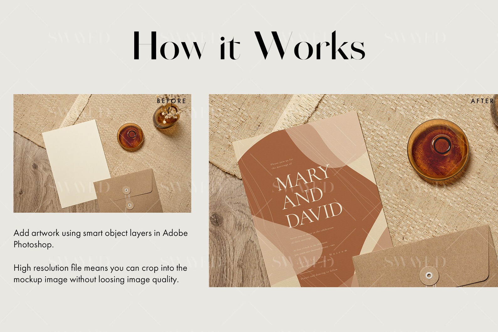 A5 rustic mockup invitation Bohemian branding mockup A5