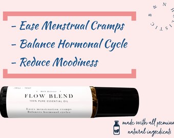 Womens Menstrual Cycle Cramps Relief Aromatherapy Oil Blend - 100% Pure Therapeutic Grade [Flow Blend]