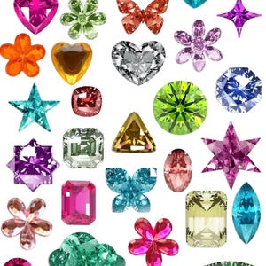 Gem Variety Sticker Sheets – Waterproof Vinyl Stickers for Laptop, iPad, Water Bottle