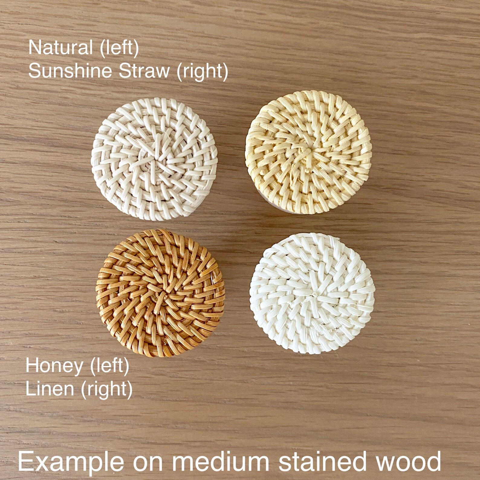 Boho Rattan Drawer Furniture Knobs 4 Pack Etsy