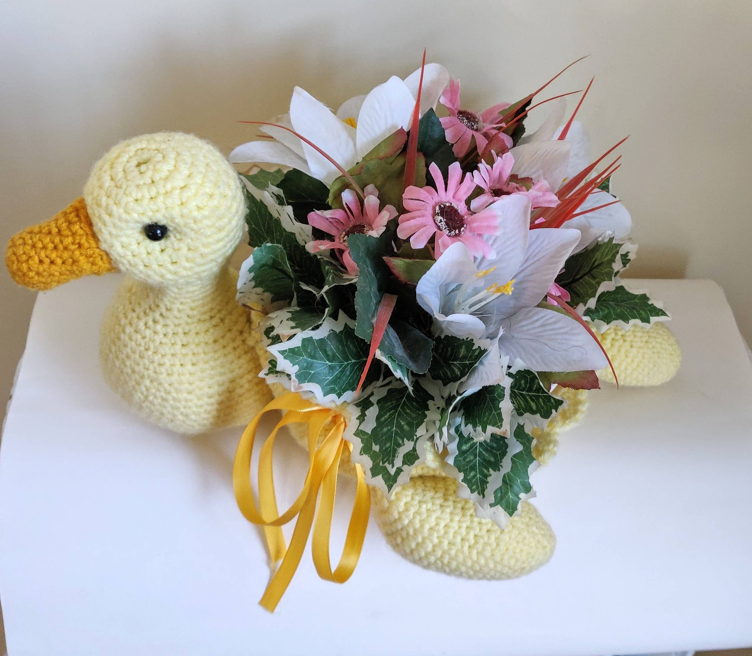 Cesta de ganso de ganchillo amarillo pequeño hecho a mano | Etsy