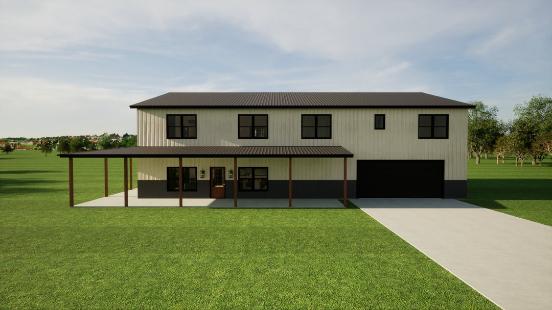 Two Story Traditional Barndominium 70' X 40' THE JACKSON Open Concept