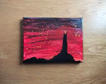 Tower acrylic painting