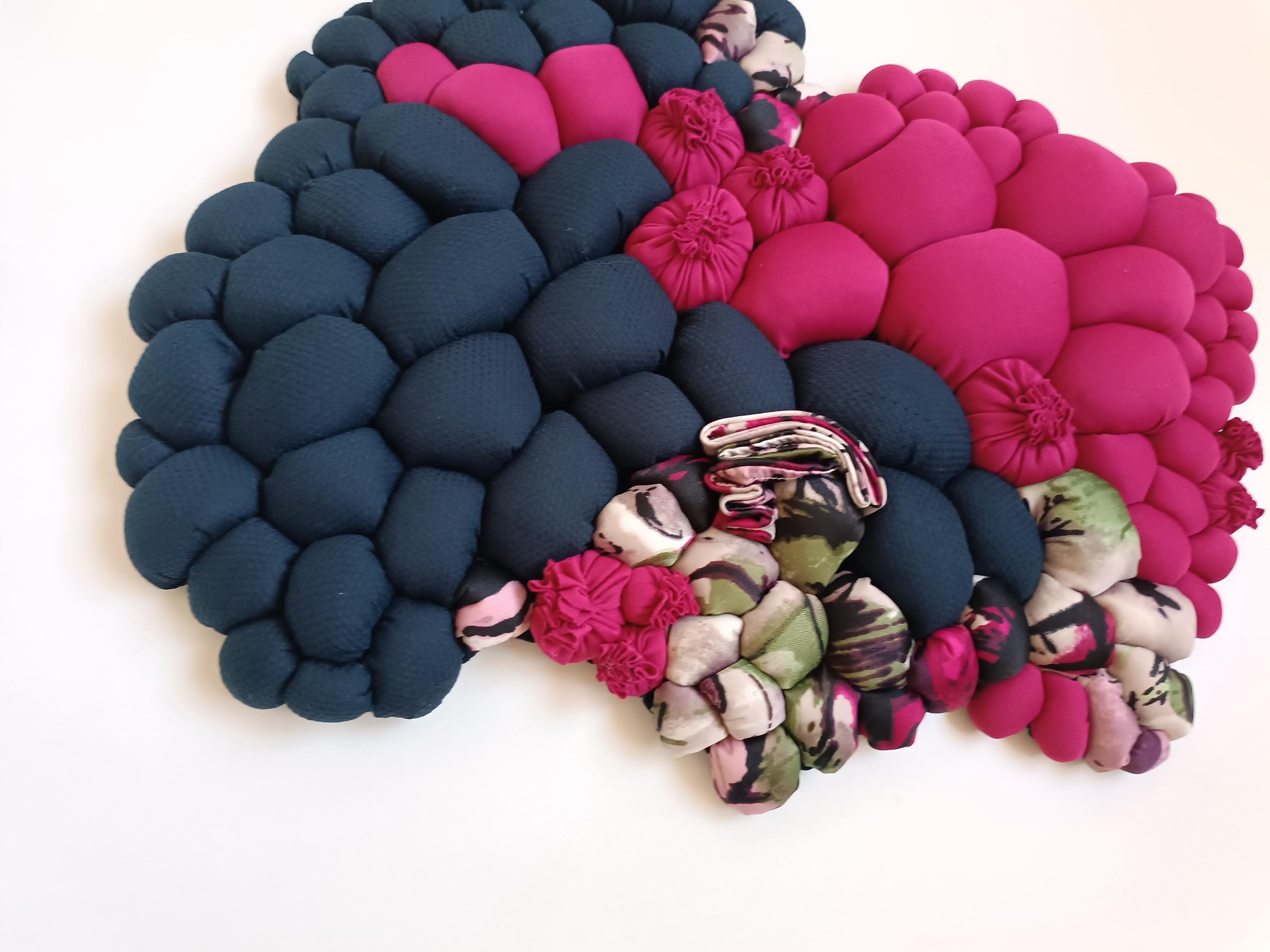 Image showcasing Textile Wall Art Work Colorful Soft Textile Sculpture Wall Hanging ...
