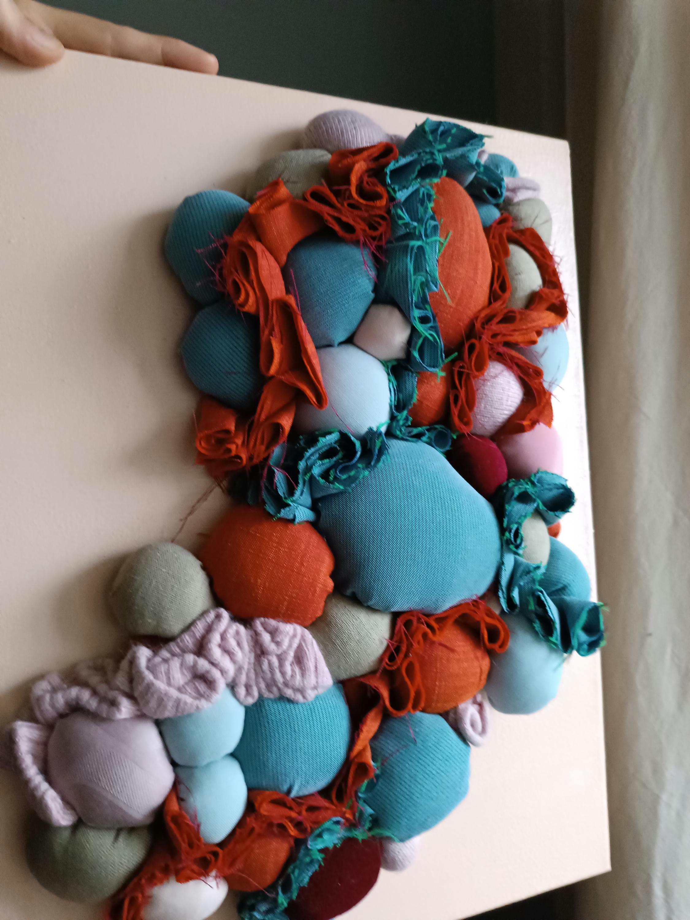 Textile Art Wall Hanging Soft Textured Sculpture on Canvas Textile ...