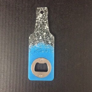 BEER and BOTTLE OPENER, Handheld Keyring Bottle Opener, Wine Lover Gift, Gift Birthday, Handmade Resin Bottle Opener